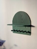 Suport de chei cu raft decorativ pentru perete – 6 cârlige - imagine 2