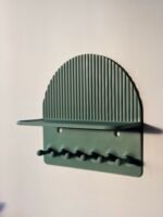 Suport de chei cu raft decorativ pentru perete – 6 cârlige - imagine 3